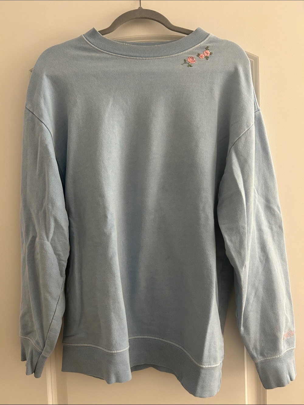 Loveshackfancy Blue Embroidered Sweatshirt